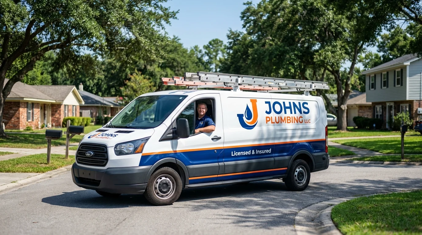 Johns Plumbing LLC service van in Mableton, GA