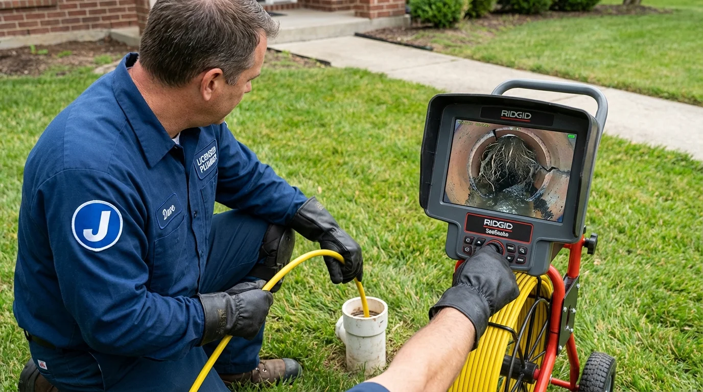 Sewer camera inspection being performed by Johns Plumbing LLC in Mableton